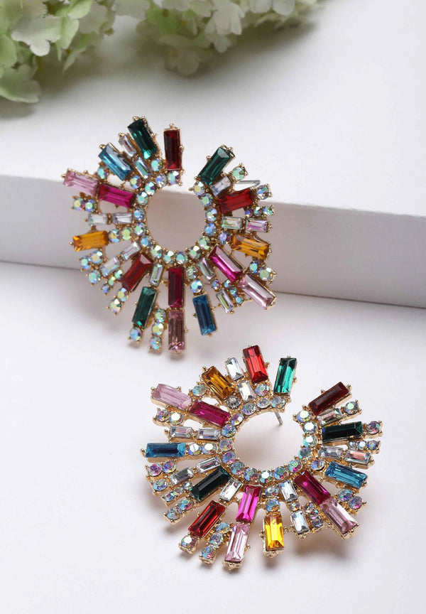 Multicolored Sunshine Crystals Earrings