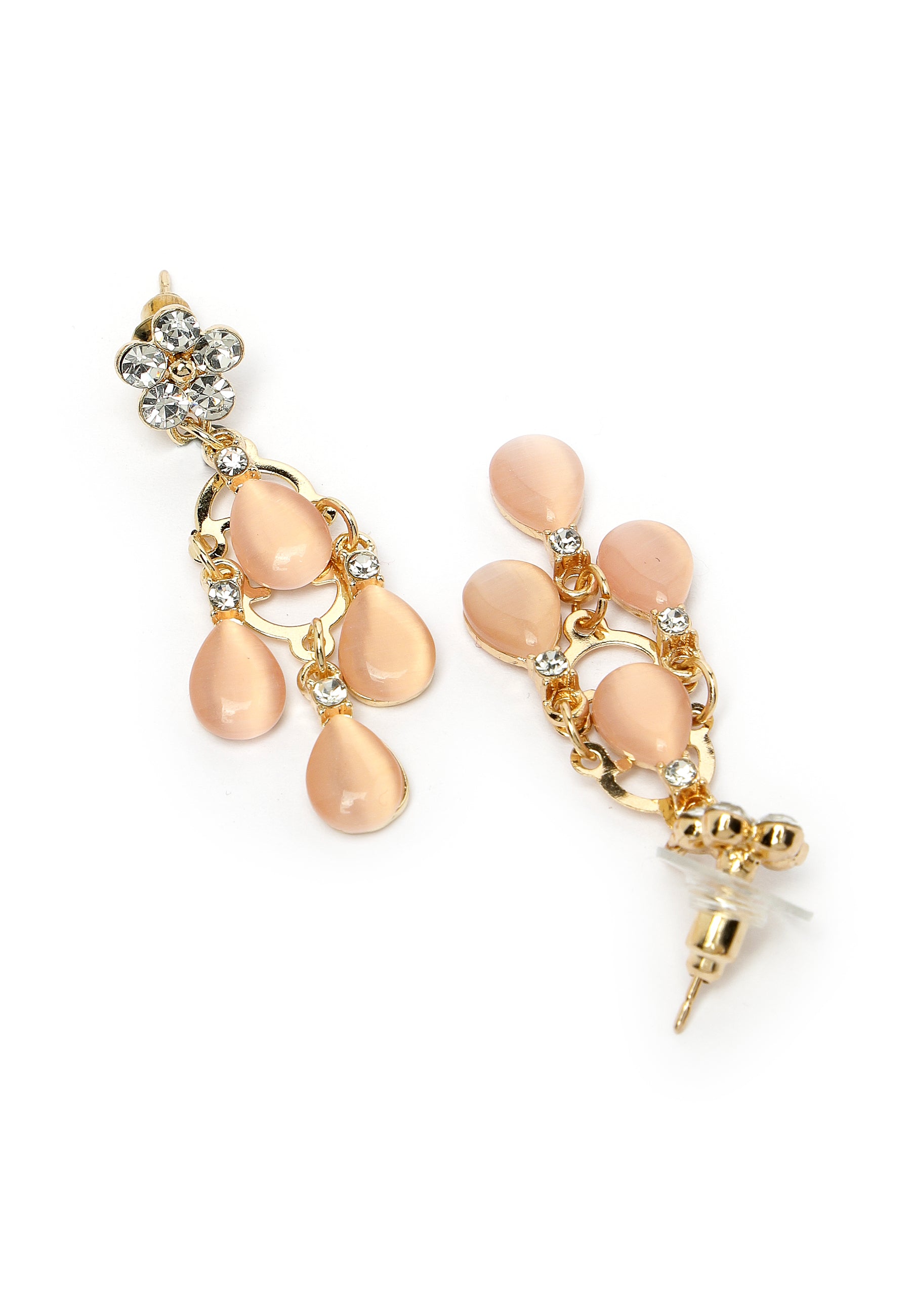 Earrings Chandelier Peach Le variant Floral