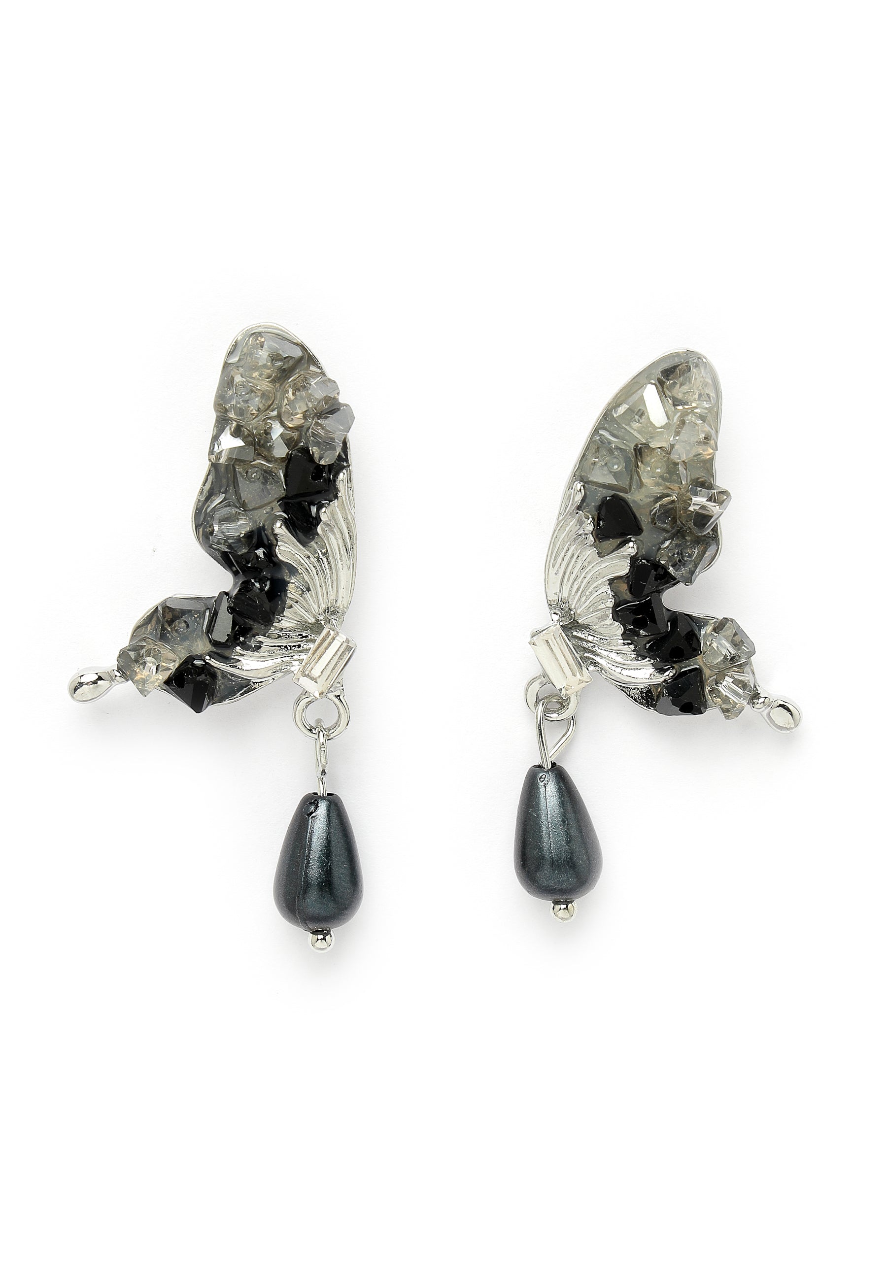 Boucles d'oreilles fantaisie papillon noir