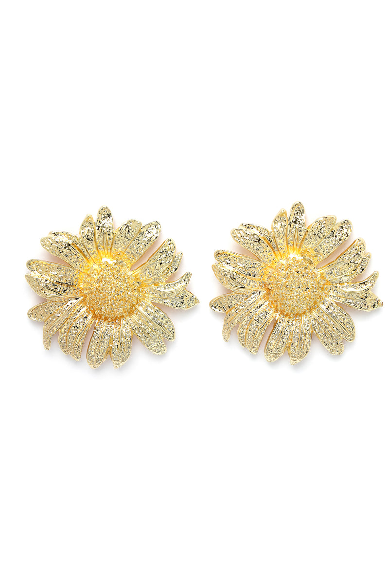 Gold-Coloured Floral Sud Earrings