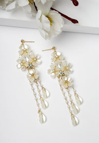 Boucles d'oreilles pendantes florales