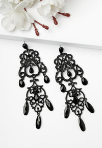 Boucles d'oreilles lustre chic noires