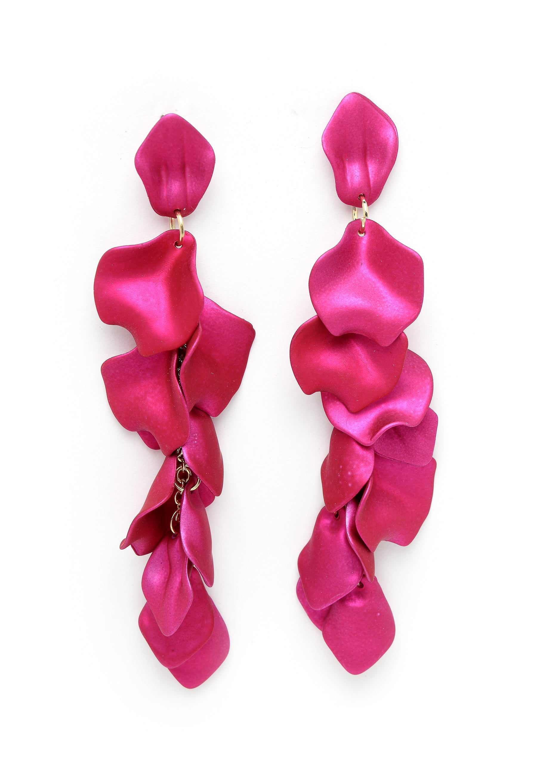 Pendientes colgantes con forma de hoja rosa