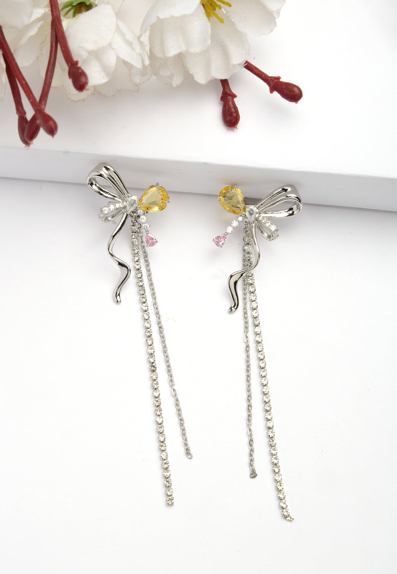 Bow Chain Dangle Earrings