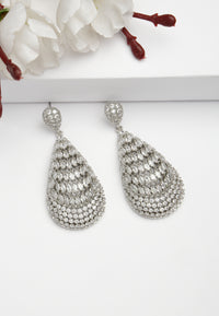 Zirconia Shimmering Hollow Earrings Drop