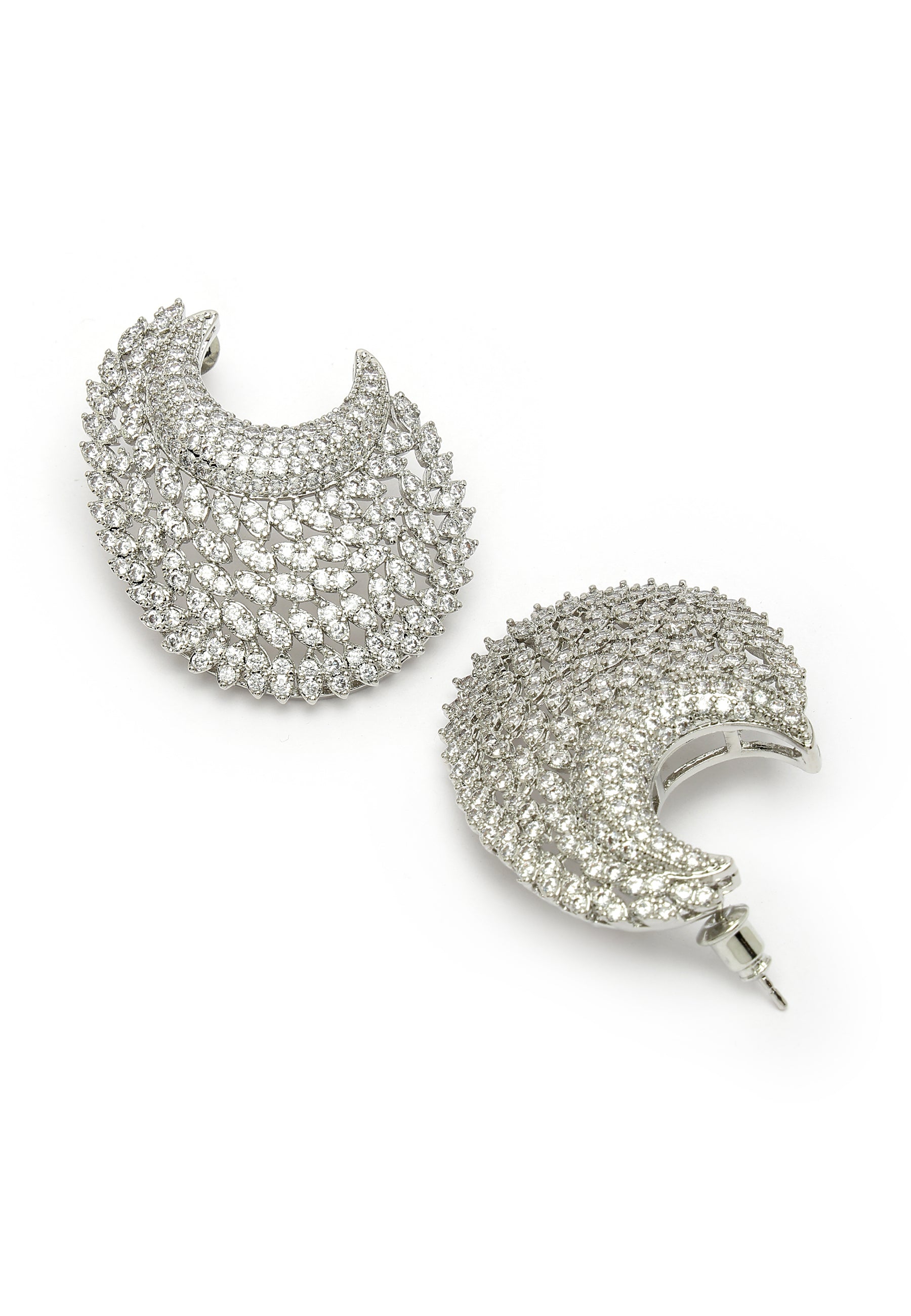 Earrings Crescent Dearthóir Zirconia Ciúbach