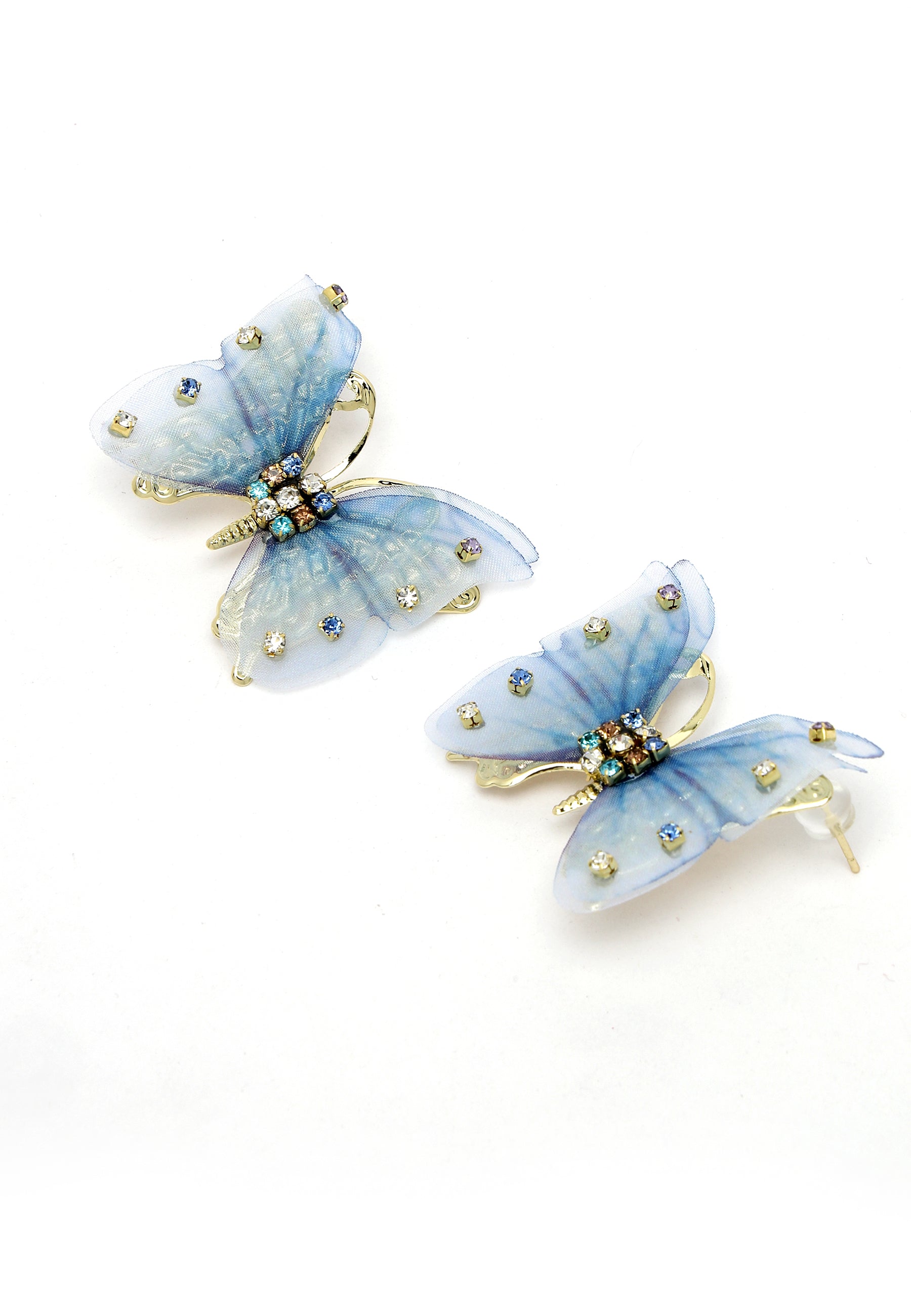 Boucles d'oreilles papillon bleu