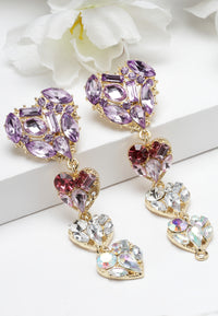 Crystal Heart Drop Earrings