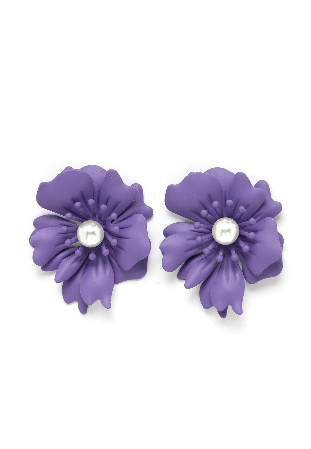 Floral Pearl Stud korvakorut violetti