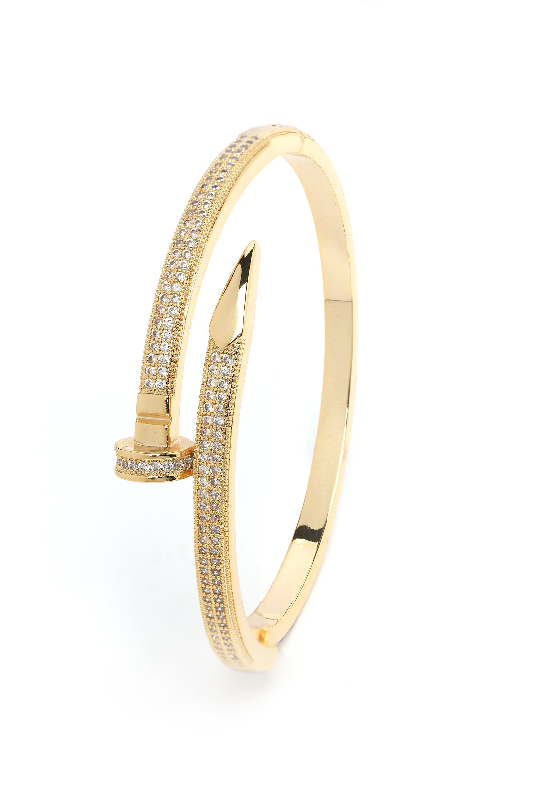 Sharp Golden  Gleaming Bangle