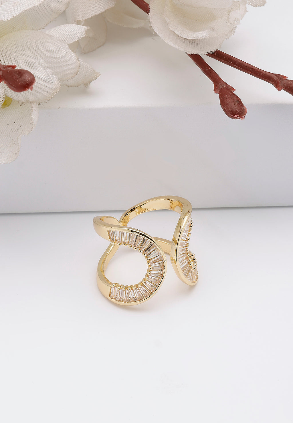 Anello Glam Golden Crescent