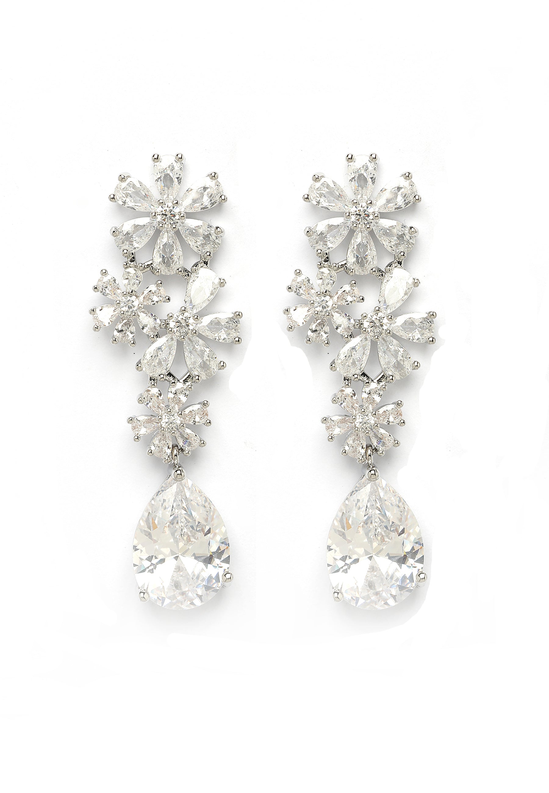 Pendientes de gota florales elegantes