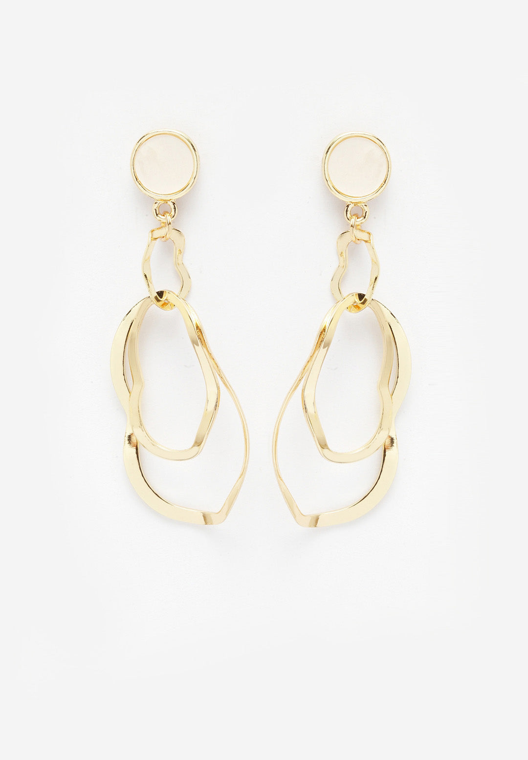 Eleganti orecchini con pietra placcata oro