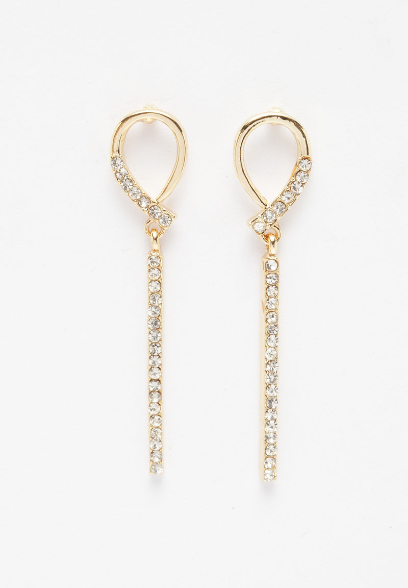 Luxe Gold-Plated Crystal Dangling Earrings