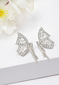 Valkoiset Butterfly Crystal Stud korvakorut