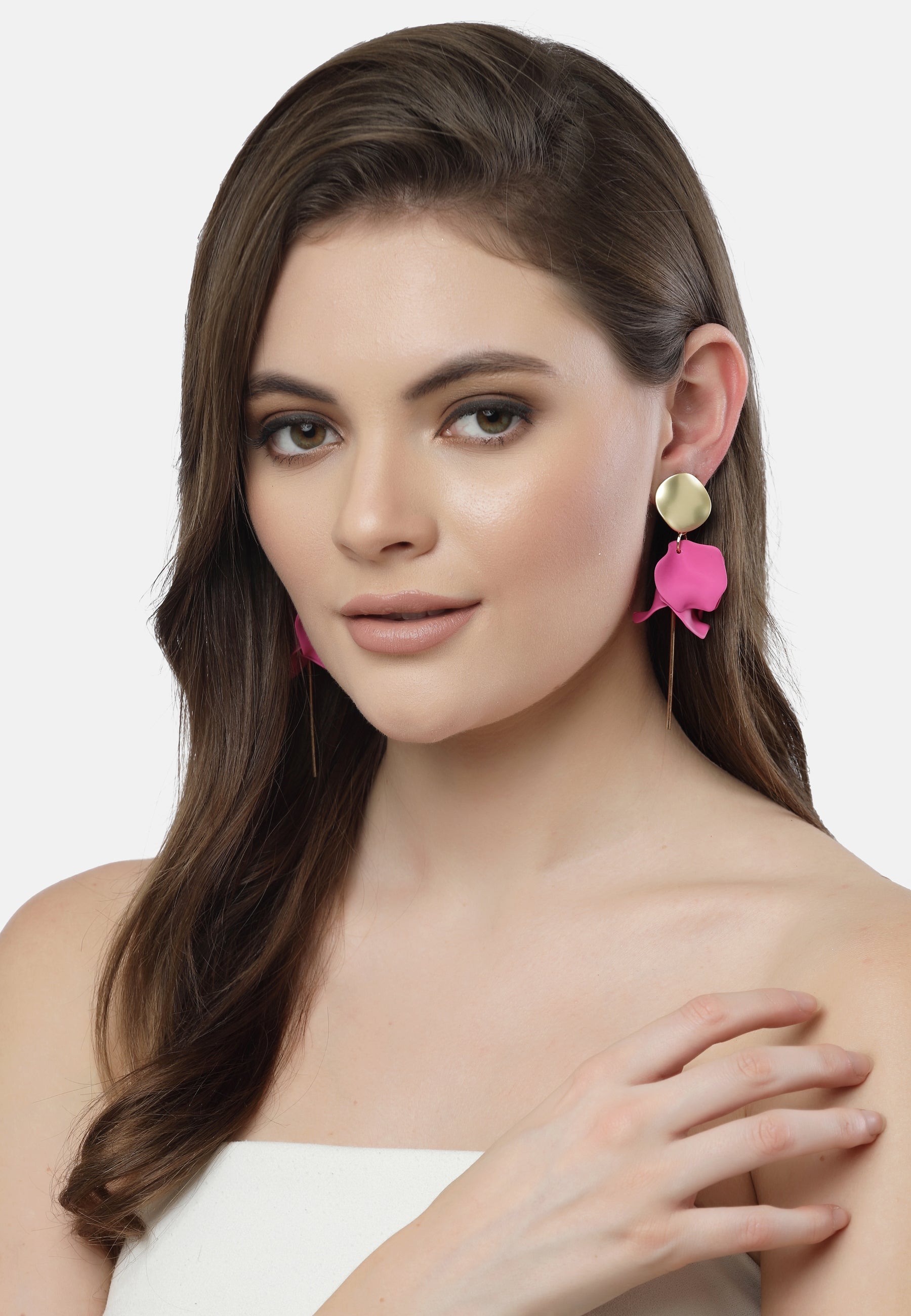Boucles d'oreilles pétales en rose